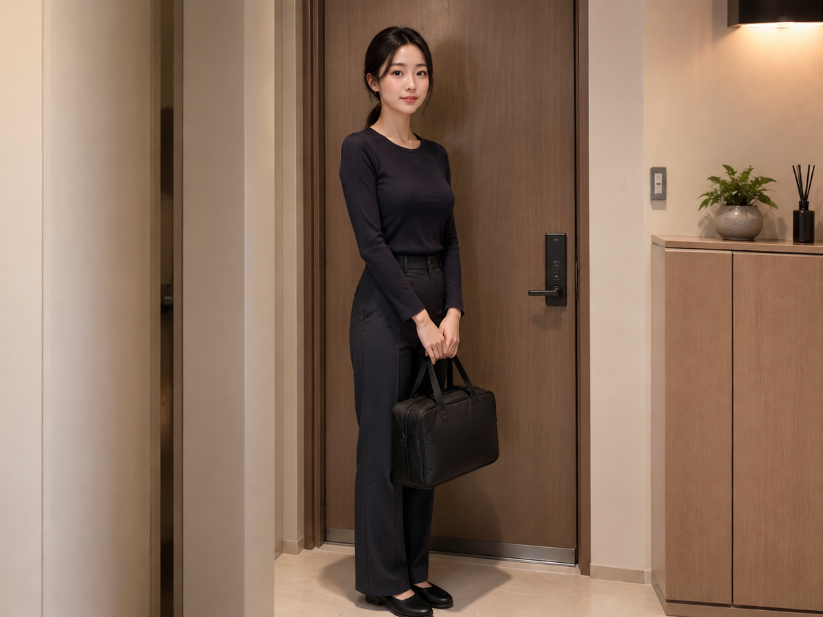 인천 검단 방문 홈케어 일정을 준비하는 젊은 성인 한국 여성 관리사